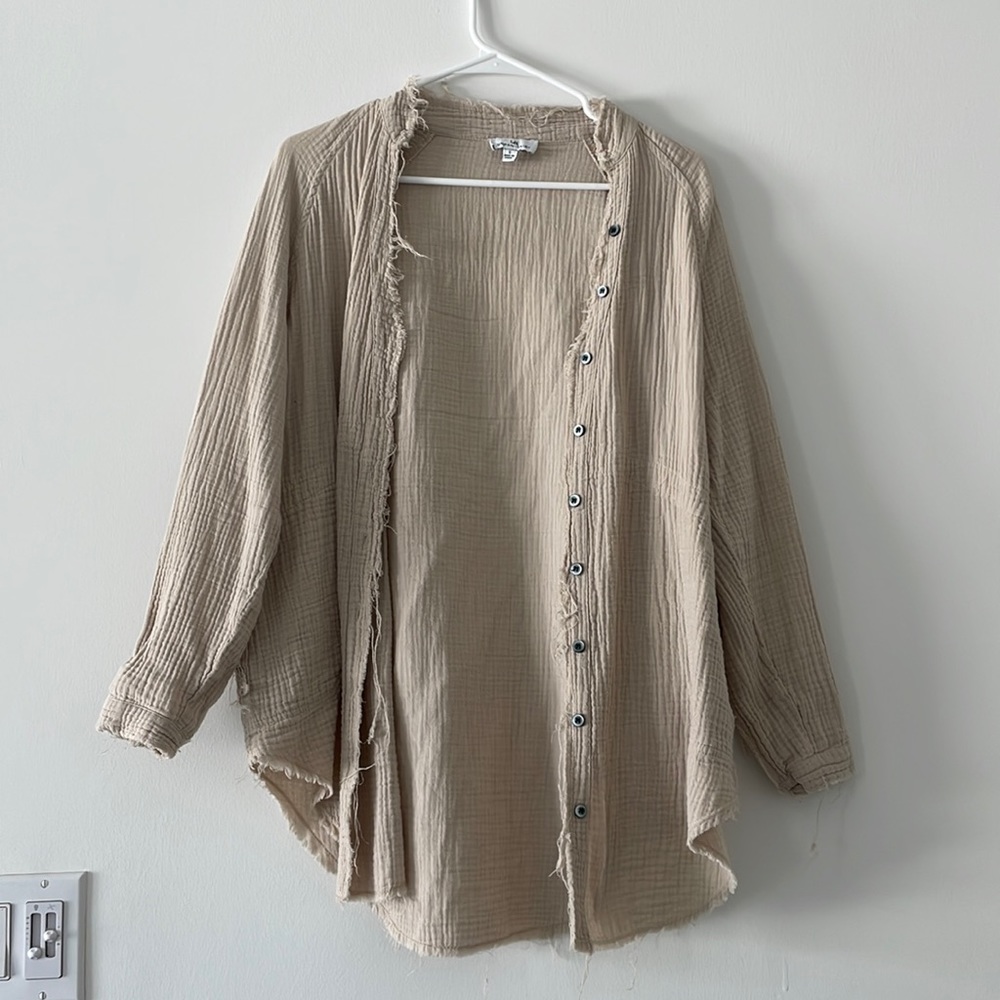 Beige Button Down Shirt
